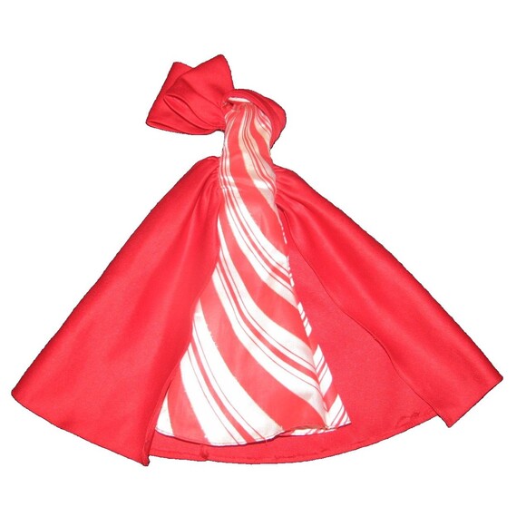 Holiday Barbie Candy Cane Evening Gown Doll Dress Red & White Striped - Picture 1 of 3